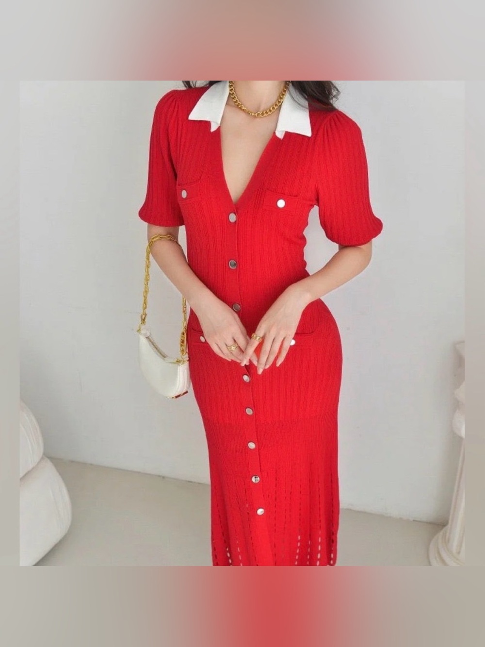 Sandro Teane Knitted Midi Dress - Picture 8 of 14